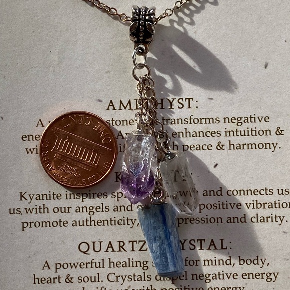 Sterling Silver “Crystal Dreams” Gemstone Pendant Necklace 18” - Picture 3 of 6